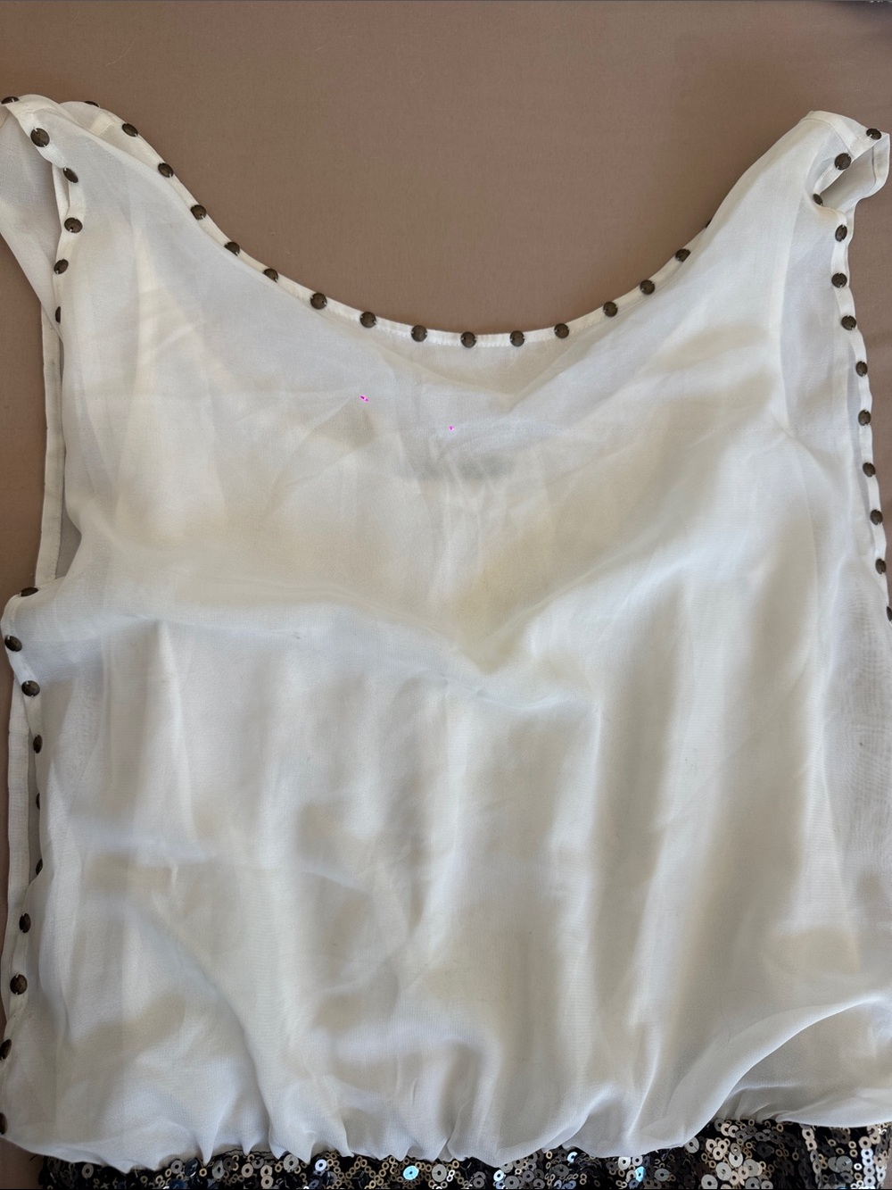 White Sleeveless Sequin Mini Dress - Picture 3 of 5